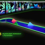 Schwarzlicht-Mini-Golf Bahn 1